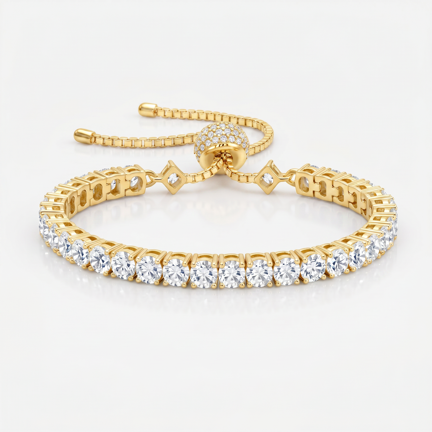 Verstellbares Moissanite Tennis Armband